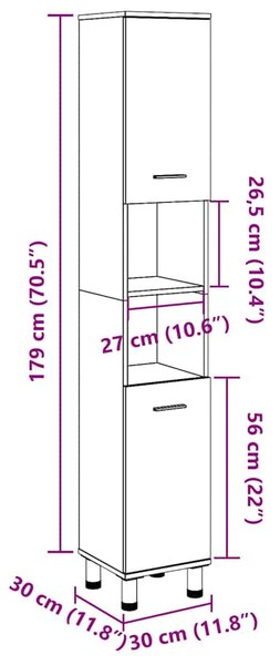 Konyhakocsi BODO" Fehér és barna 72x45x80 cm-es méretben"