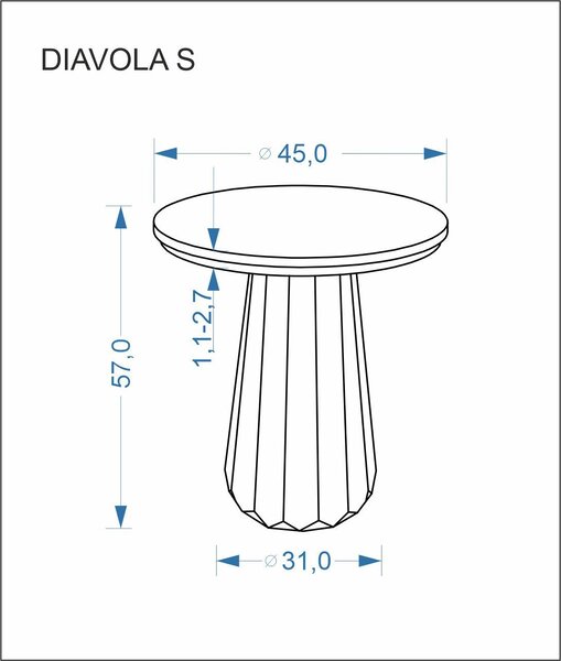 Diavola S dohányzóasztal – travertin / dió