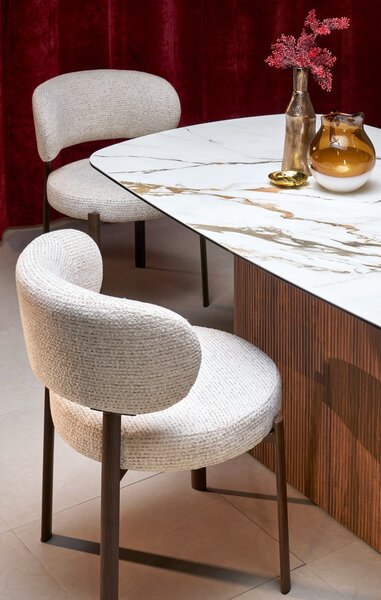 Flavor bővíthető étkezőasztal – bézs márvány / dió