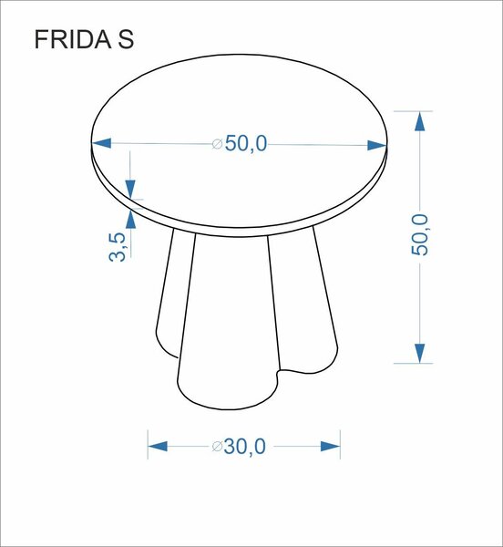 Frida S dohányzóasztal – travertin / dió