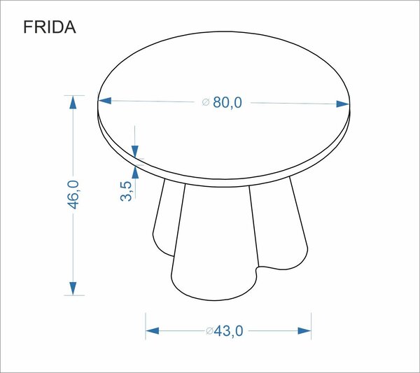 Frida dohányzóasztal – travertin / dió