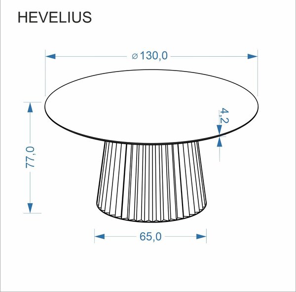 Hevelius étkezőasztal – dió / fekete