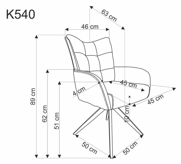 K540 WD forgatható táskarugós szék – bézs / tölgy