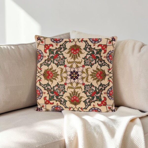 Krém díszpárna 45x45 – Keleti ornament
