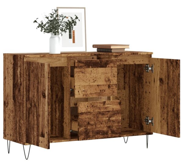 Antik fa színű szerelt fa tálalószekrény 101,5 x 35 x 70 cm