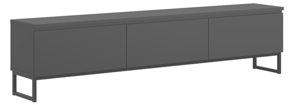TV-állvány Velsora 101, Laminált forgácslap, 48x200x35cm, Fekete
