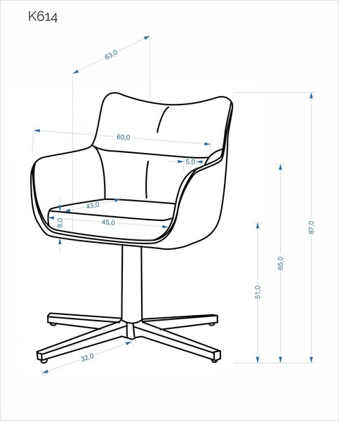 K614 CS forgatható szék – bézs / kasmír