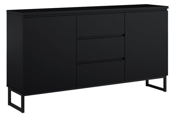 Komód Velsora 102, Laminált forgácslap, 82x150x35cm, Fekete