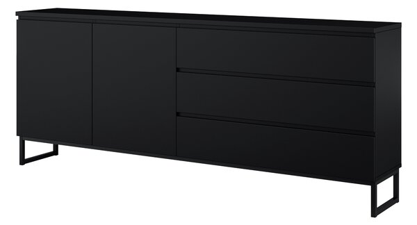 Komód Velsora 103, Laminált forgácslap, 82x200x35cm, Fekete