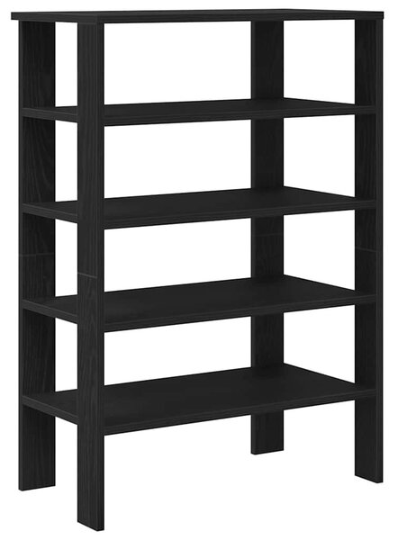 Fekete szerelt fa cipőtároló szekrény 61x32x87,5 cm