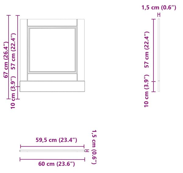 Mosogatógép panel Porto magasfényű fehér 60x1,5x57 cm gépi fa