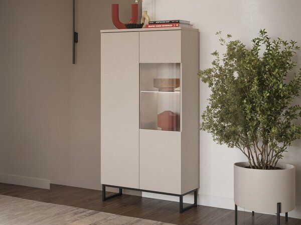 Könyvespolc Velsora 105, Zárt, Ajtókkal, Laminált forgácslap, 154x80x35cm, Kasmír
