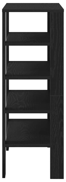 Fekete szerelt fa cipőtároló szekrény 61x32x87,5 cm