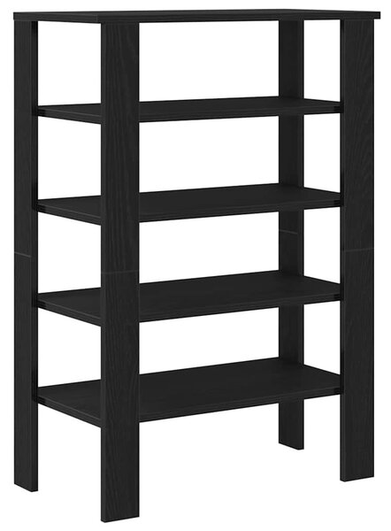 Fekete szerelt fa cipőtároló szekrény 61x32x87,5 cm