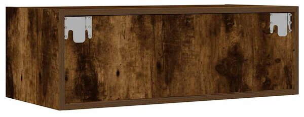 TV szekrény LED világítással füstölt tölgy 75x35,5x25 cm