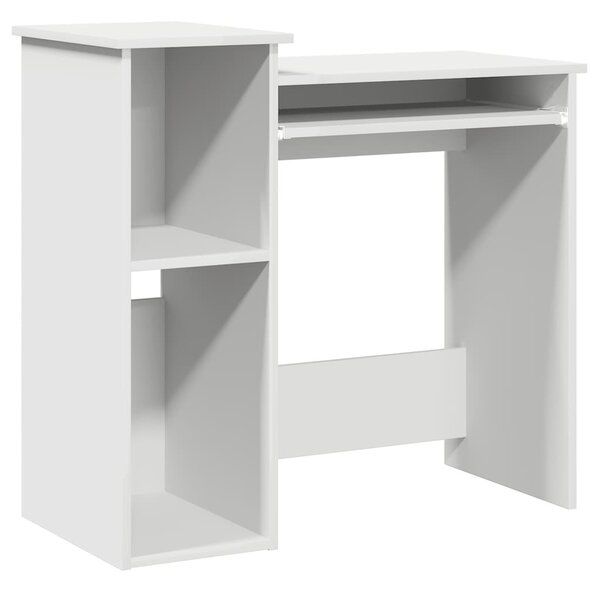 Fehér forgácslap íróasztal polcokkal 84x40x78 cm