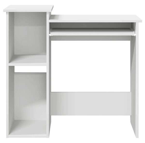 Fehér forgácslap íróasztal polcokkal 84x40x78 cm