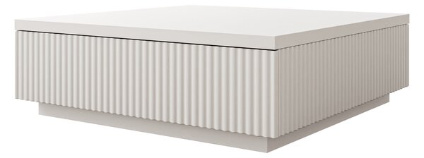 Dohányzóasztal Comfivo 596, Laminált forgácslap, Közepes sűrűségű farostlemez, 26x80cm, Fehér
