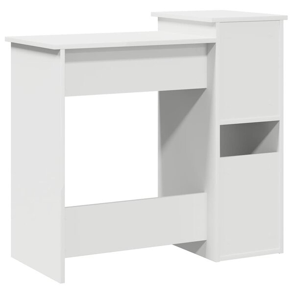 Fehér forgácslap íróasztal polcokkal 84x40x78 cm