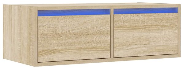 TV szekrény LED világítással sonoma tölgyfa 75x35,5x25 cm