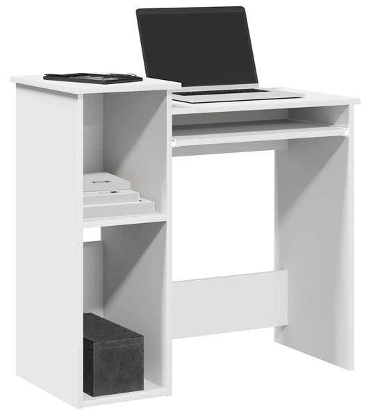 Fehér forgácslap íróasztal polcokkal 84x40x78 cm