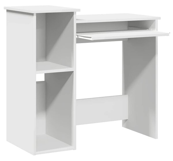Fehér forgácslap íróasztal polcokkal 84x40x78 cm