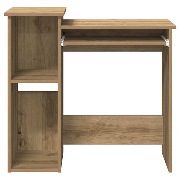 Kézműves tölgy szerelt fa íróasztal polcokkal 84x40x78 cm