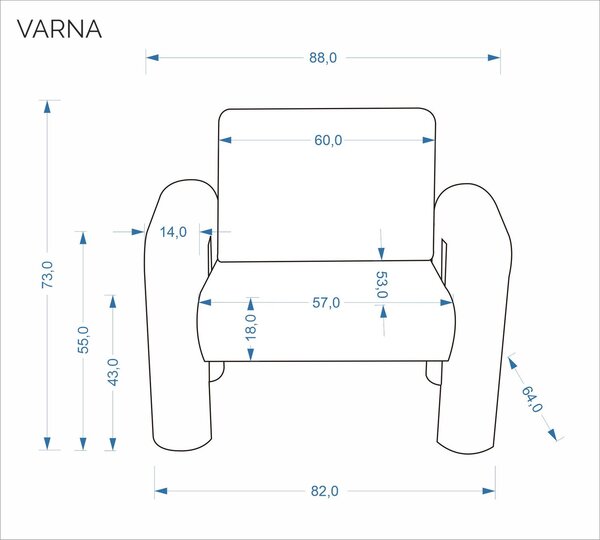 Varna pihenőfotel – krém