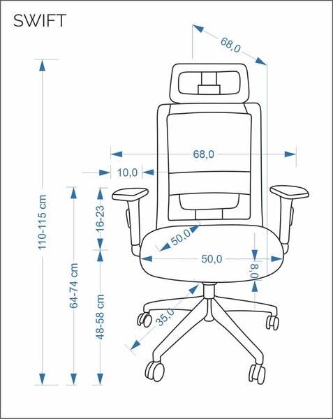 Swift forgószék – fekete