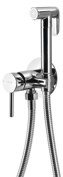 Aqualine Aqualine, Rejtett bidé csaptelep Stop spray-vel, tömlő 1,2 m, kerek, króm, SK302
