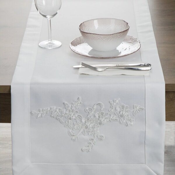 Bari terítő elegáns díszítéssel Fehér 40x140 cm