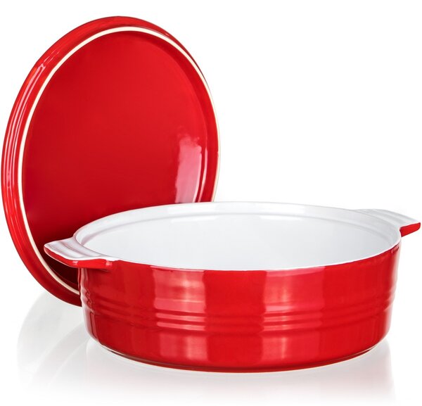 Banquet Culinaria Red kerek forma sütőedény fedéllel 3 l, 3 l
