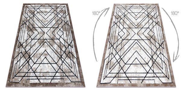Modern COZY szőnyeg Tico, Geometriai - Structural két szintű gyapjú barna