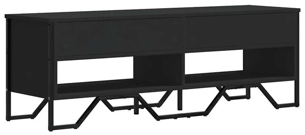 Fekete szerelt fa TV-szekrény 122 x 34 x 41 cm