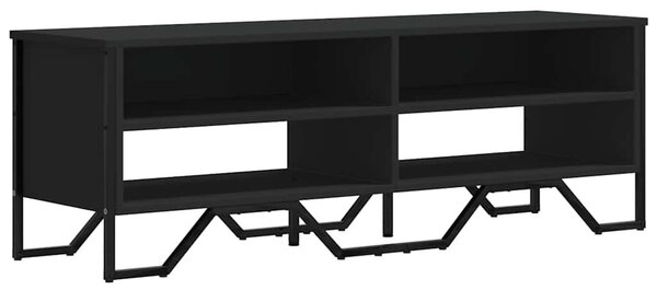 Fekete szerelt fa TV-szekrény 122 x 34 x 41 cm