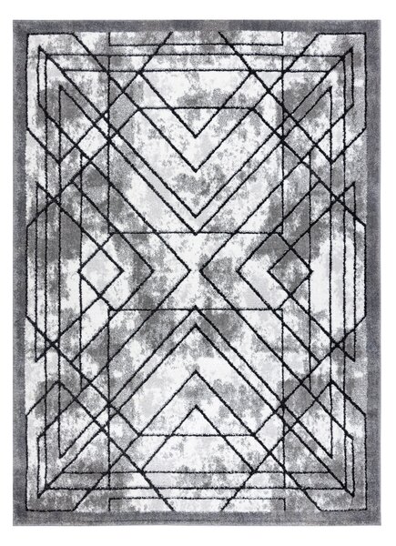 Modern COZY szőnyeg Tico, Geometriai - Structural két szintű gyapjú szürke