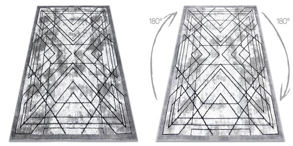 Modern COZY szőnyeg Tico, Geometriai - Structural két szintű gyapjú szürke