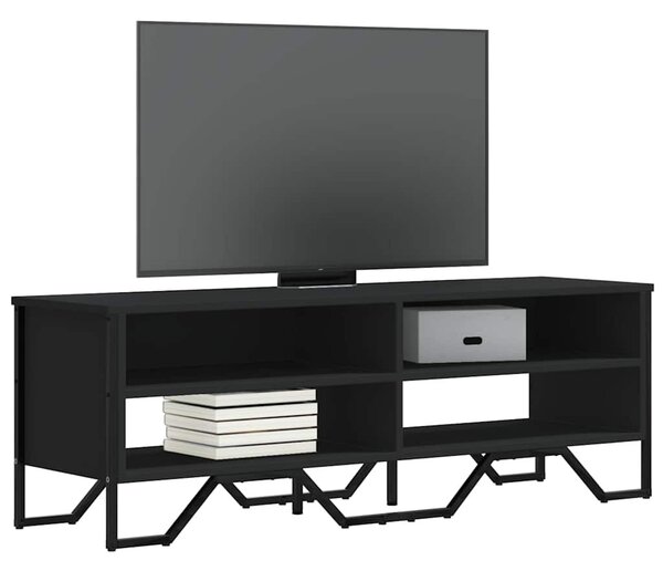 Fekete szerelt fa TV-szekrény 122 x 34 x 41 cm