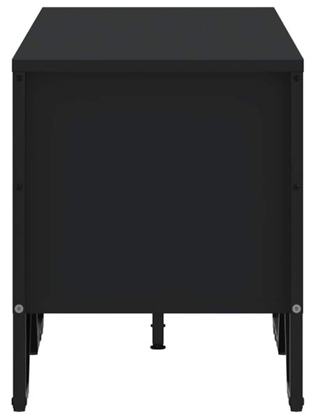 Fekete szerelt fa TV-szekrény 122 x 34 x 41 cm