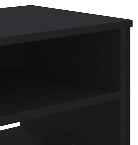 Fekete szerelt fa TV-szekrény 122 x 34 x 41 cm
