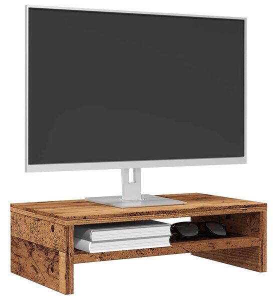 Régi fa forgácslap monitorállvány 42 x 24 x 13 cm