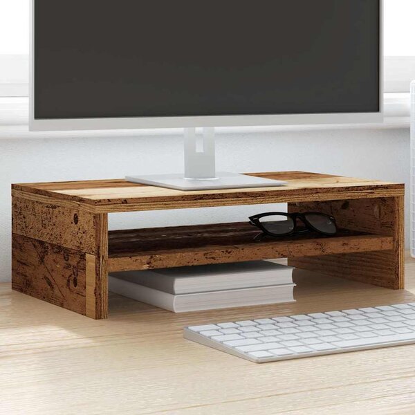 Régi fa forgácslap monitorállvány 42 x 24 x 13 cm