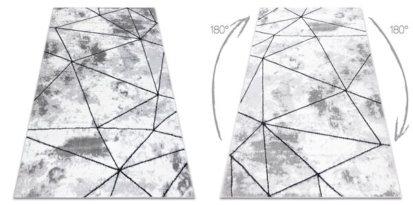 Modern COZY szőnyeg Polygons, Geometriai, háromszögek - Structural két szintű gyapjú szürke