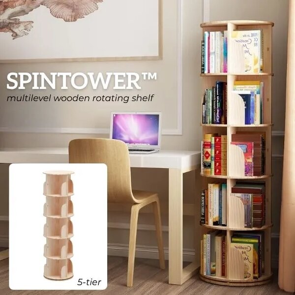 Spintower™ Több Szintes Fa Forgó Polc