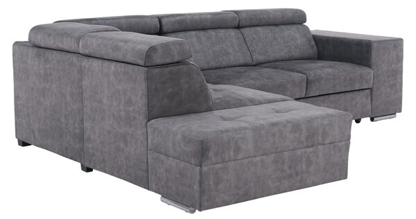 Ülőgarnitúra, szürke, balos, MALAGA