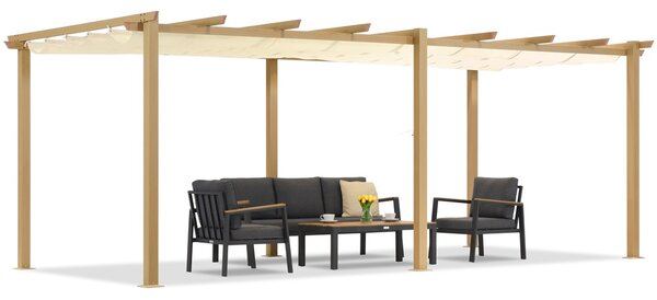 Barbados terasz pergola 3x6 m Garden Point fa-bézs színű pergola