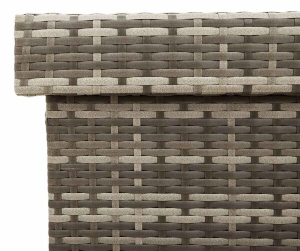 Szürke polyrattan kerti tárolóláda kerekekkel 160x55x75 cm