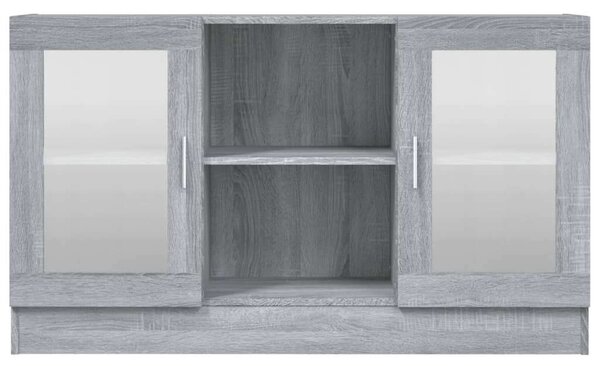 Vitrinszekrény - Szürke Sonoma - 120x30,5x70 cm