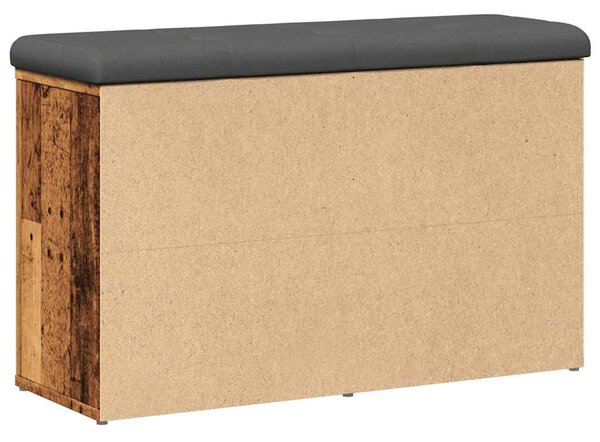 Antik fa szerelt fa cipőtároló pad 82x32x50 cm