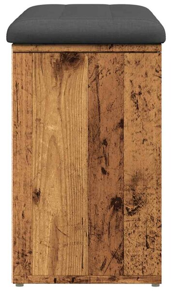 Antik fa szerelt fa cipőtároló pad 82x32x50 cm